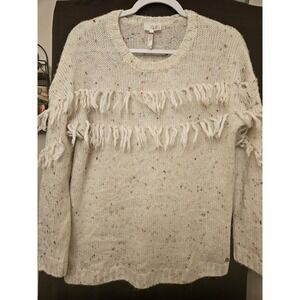 Matilda Jane 435‎ Fringe Sweater Cream Confetti Knit Girls 16 Turtle Dove